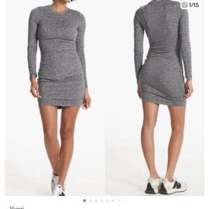 Vuori Heathered Gray Long-Sleeve Bodycon Dress